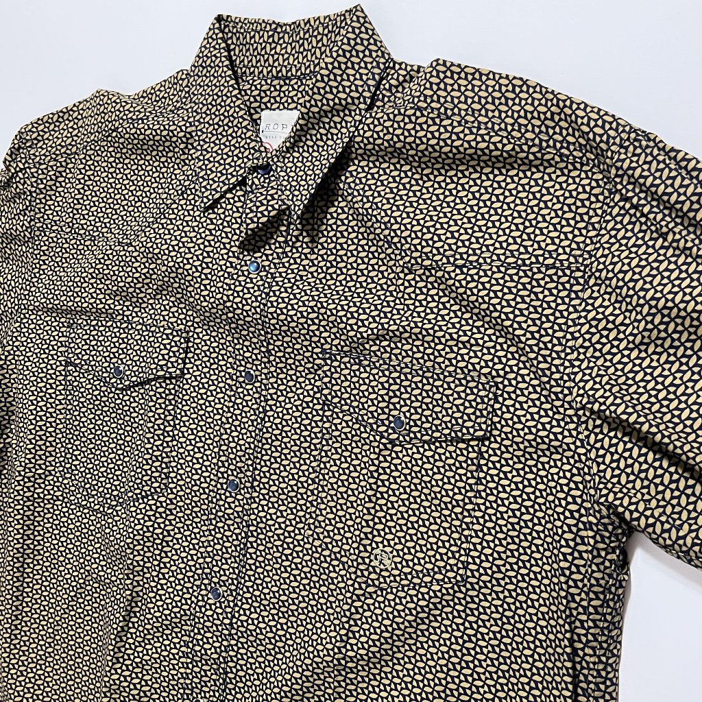 Roper Pearl Snap Shirt Long Sleeve Casual Western Geometric Men's Size Large